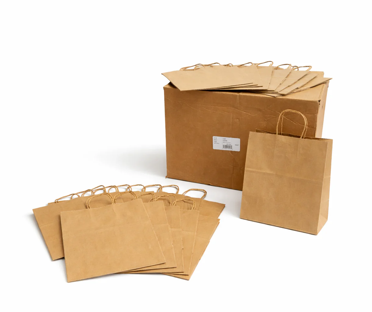 100% Recycled Paper Shopping Bags | Kraft Brown | Twisted Paper Handles | Case Lots - Image 4