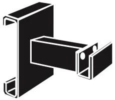 3" Mini-Ladder Hangrail Bracket For Rectangular Tubing | Matte Black