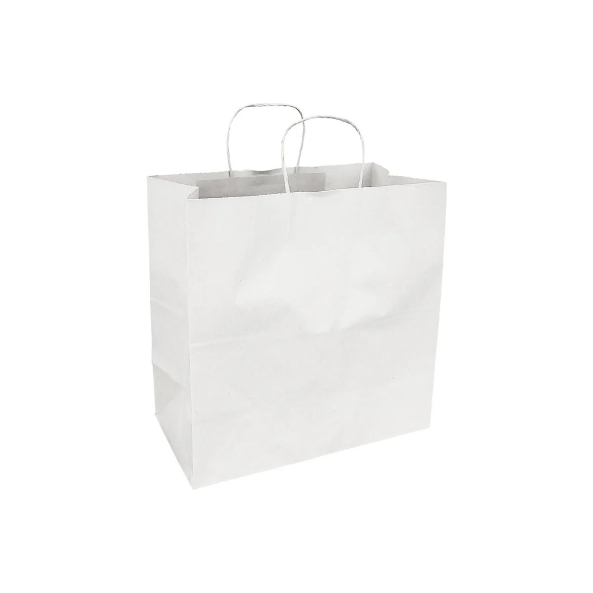 50% Recycled Paper Shopper Bags | Kraft White | Twisted Paper Handles - Image 8