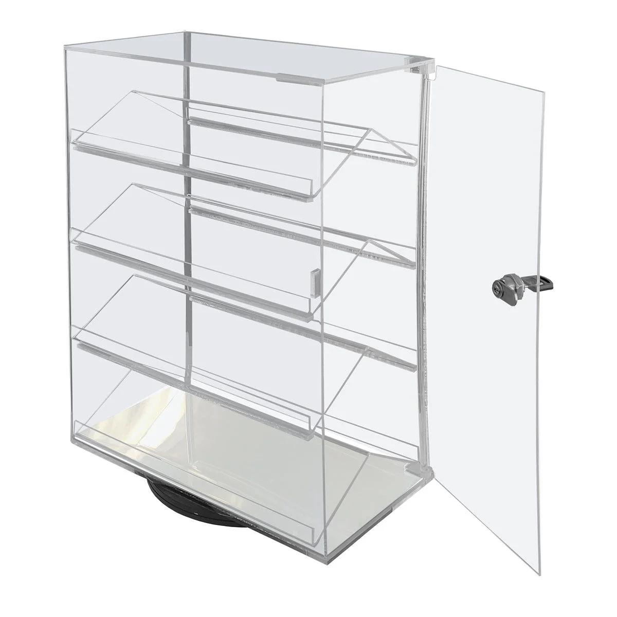 Acrylic Display Case | Rectangular & Spinning | Lockable | 4 Shelves