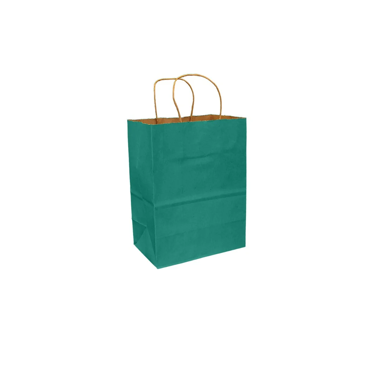 Aqua Teal 100% Recycled Kraft Paper Bags With Handles - Image 4
