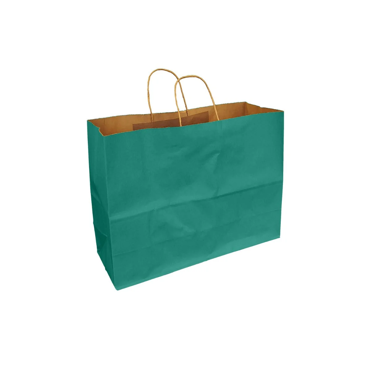 Aqua Teal 100% Recycled Kraft Paper Bags With Handles - Image 6