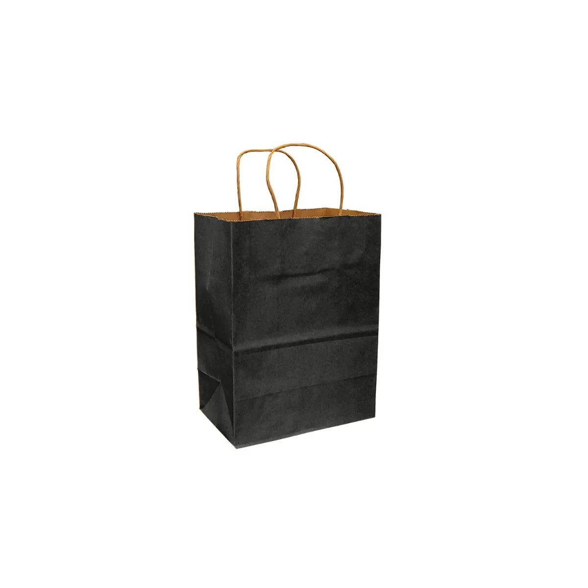 Black 100% Recycled Kraft Paper Bags With Handles - Image 4
