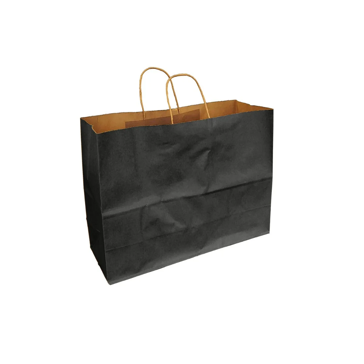 Black 100% Recycled Kraft Paper Bags With Handles - Image 6