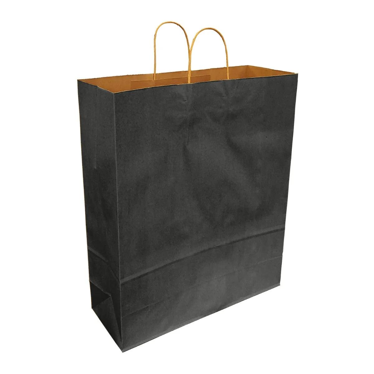 Black 100% Recycled Kraft Paper Bags With Handles - Image 8