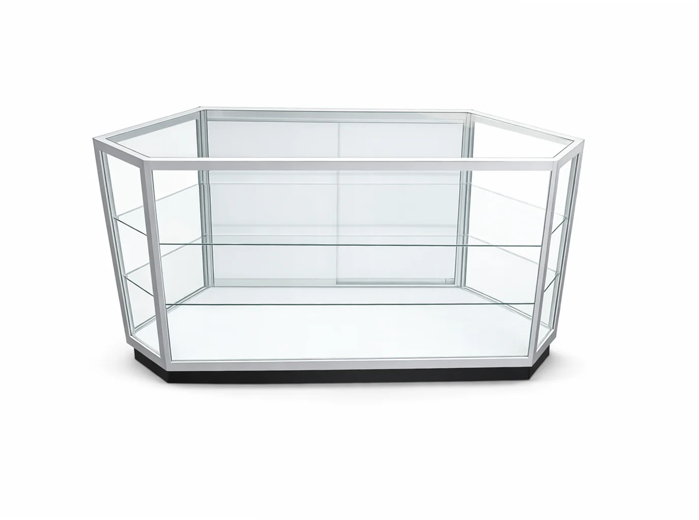 Clear Vision Retail Display Case & Checkout Counter | Corner Unit