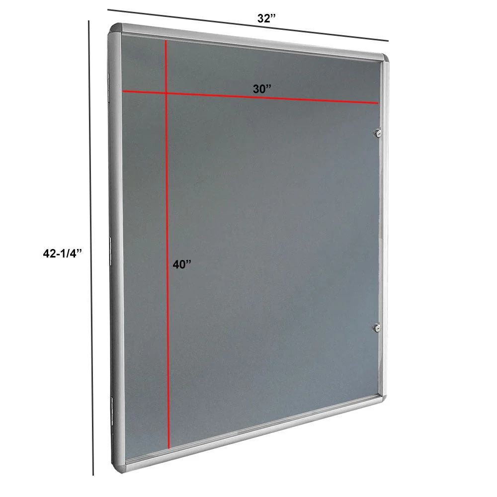 Enclosed Bulletin Board With Locking Door | 30" x 40" - Image 3