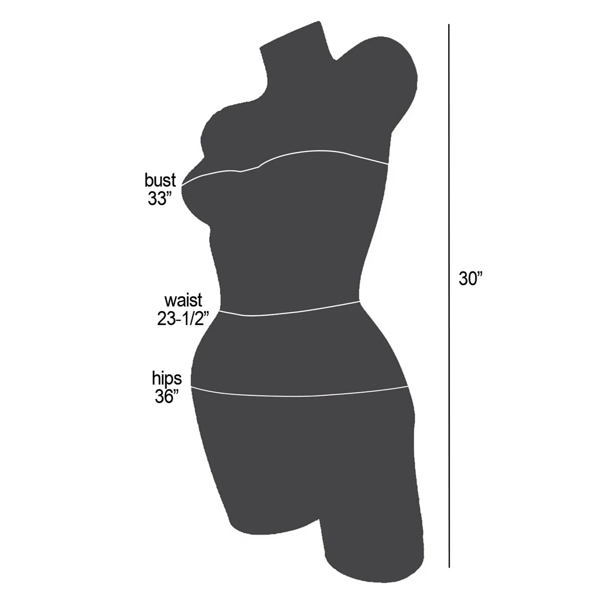 Female Curvy 3/4 Mannequin Display Torso - Image 3