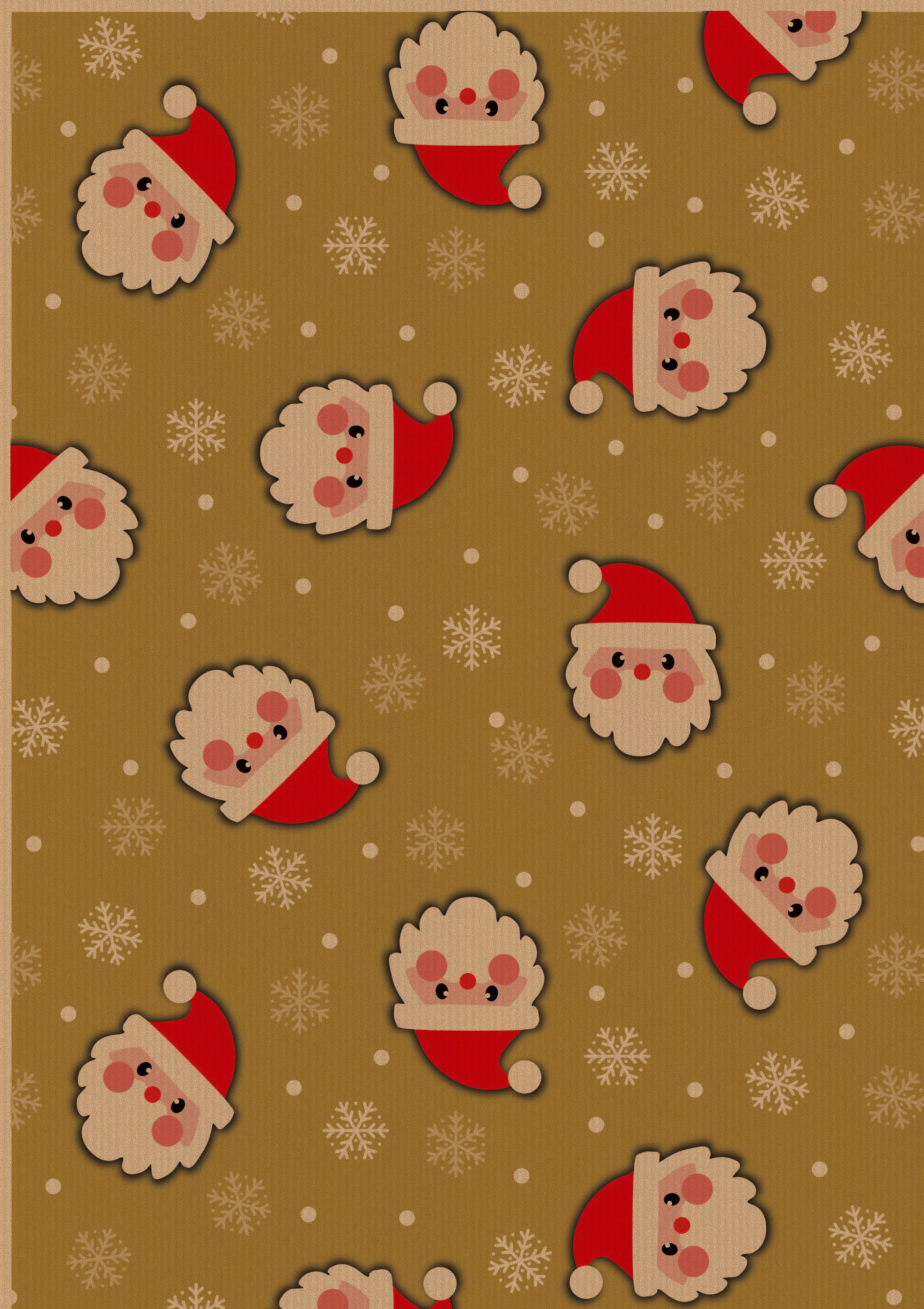 Golden Santa Kraft Gift Wrap | 27.5" x 82'