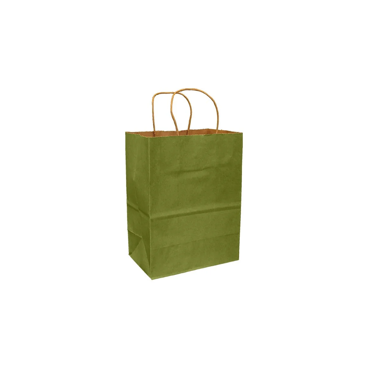 Leaf Green 100% Recycled Kraft Paper Bags With Handles - Image 4