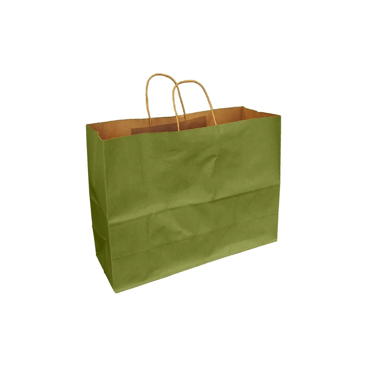 Leaf Green 100% Recycled Kraft Paper Bags With Handles - Image 6
