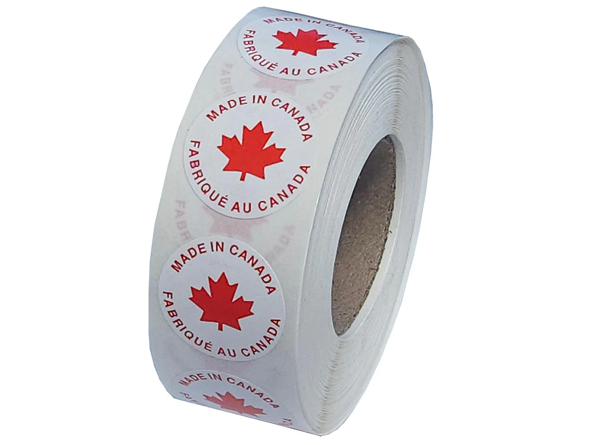 "MADE IN CANADA" Sticker / Label | 1000 Per Roll - Image 2