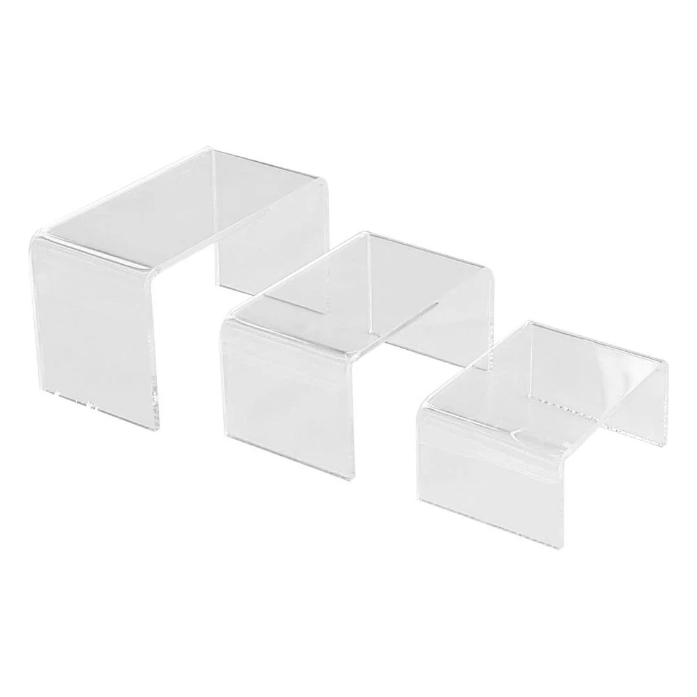Mini Rectangular Risers | Set of 3 | Clear Acrylic