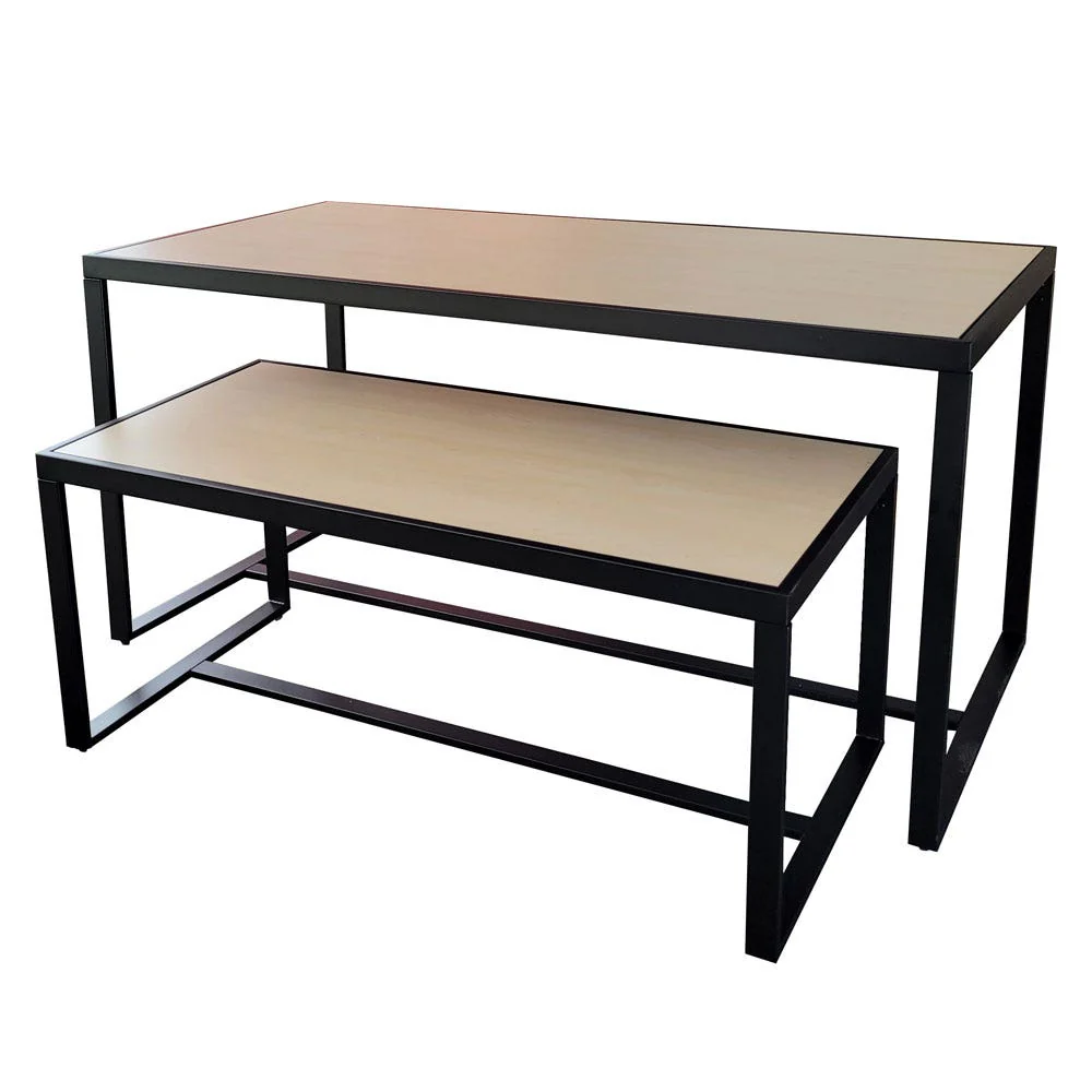 Nesting Display Tables | Reversible Top (Maple & Black)