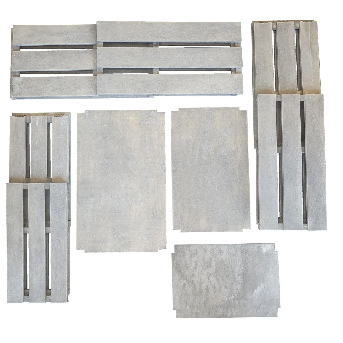 Nesting Wooden Display Crates | Collapsible | Grey Washed |Set of 3 - Image 3