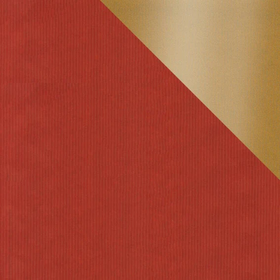 Red & Gold Gift Wrap | Metallized Kraft | Reversible | 24" x 100'