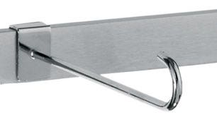 Safety Hooks for Rectangular Hangrail | 8" Chrome
