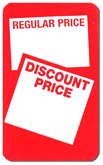 Sale Label | 'Regular Price Discount Price' | 500 Roll