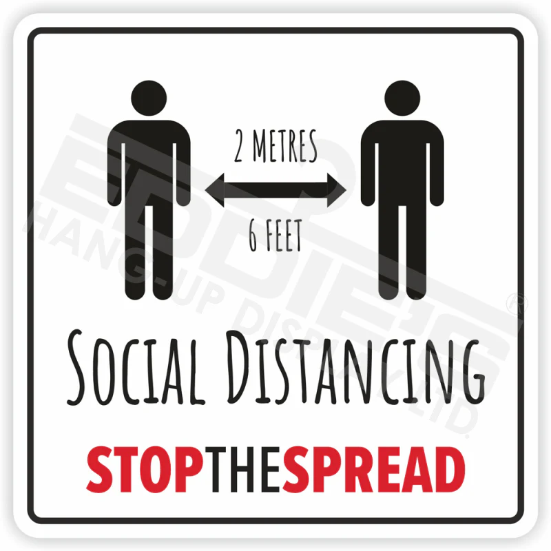 Social Distancing' Signs/ Decals | 4 Per Pack