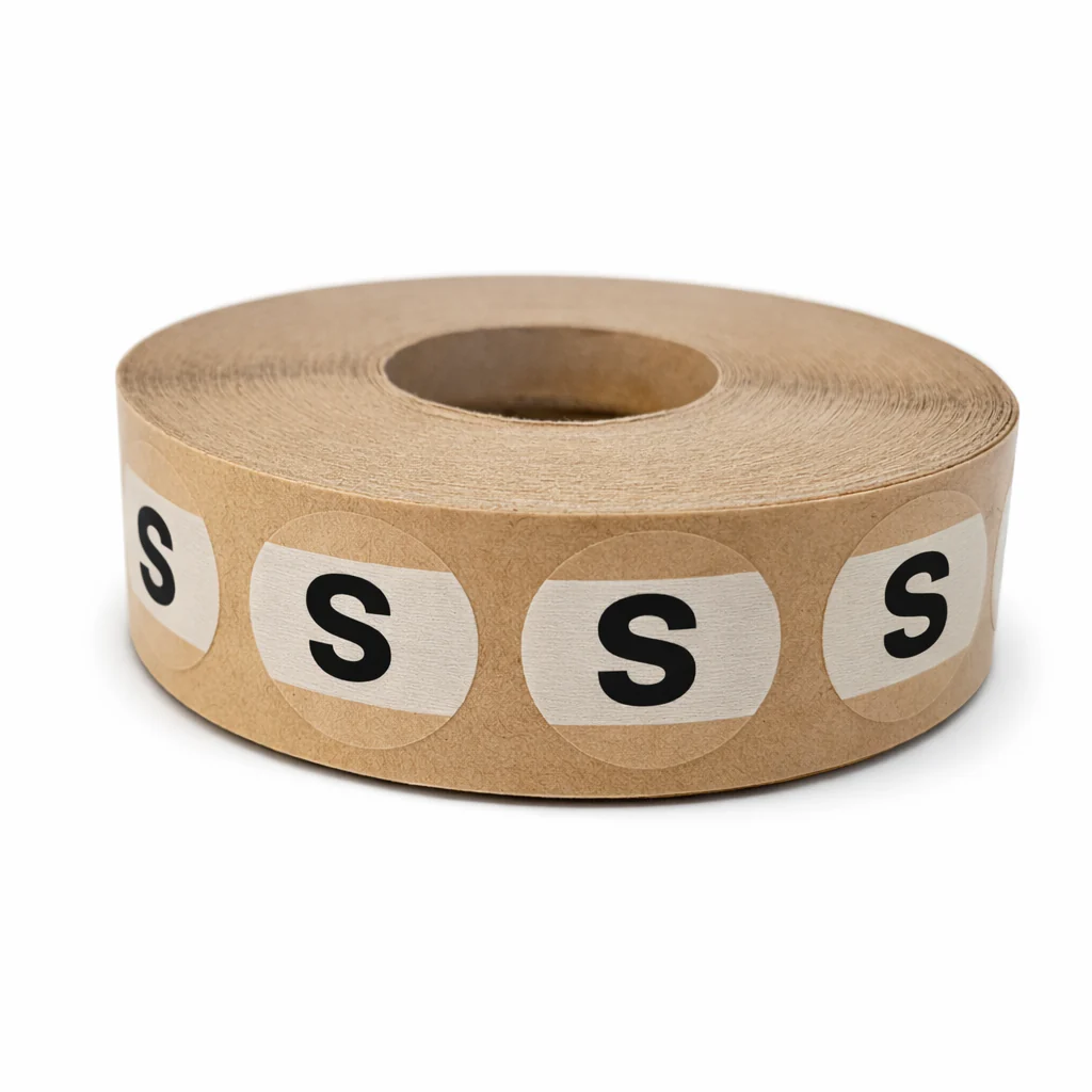 Stick-On-Dot Sizers | 3/4” | Black on White on Clear | 1000 Per Roll - Image 3