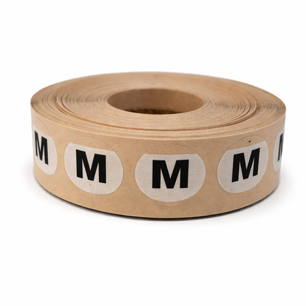 Stick-On-Dot Sizers | 3/4” | Black on White on Clear | 1000 Per Roll - Image 4