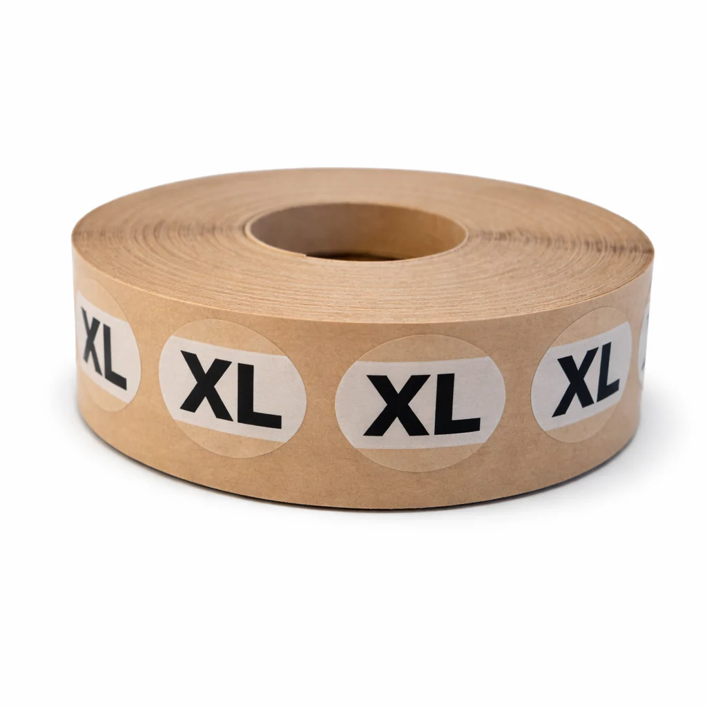 Stick-On-Dot Sizers | 3/4” | Black on White on Clear | 1000 Per Roll - Image 6