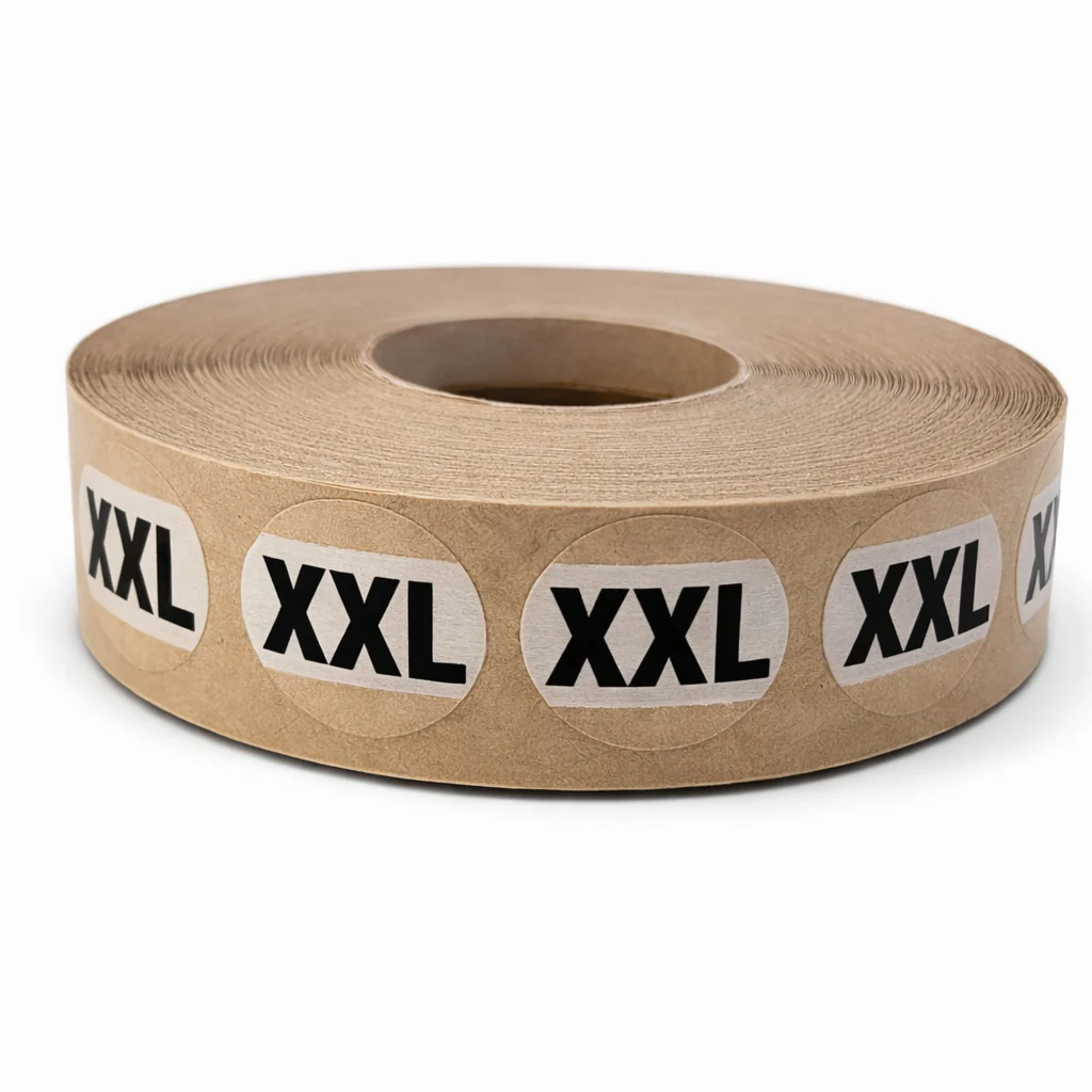 Stick-On-Dot Sizers | 3/4” | Black on White on Clear | 1000 Per Roll - Image 7