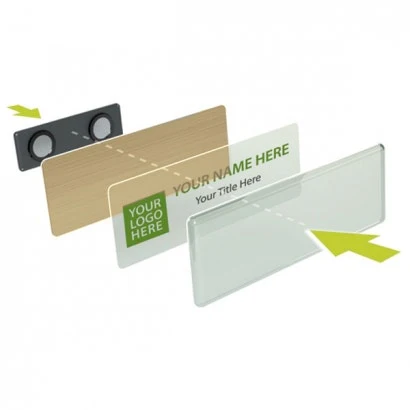 YouWho 4-Unit Professional Name Badge Kit (Gold/Inkjet) - Image 3