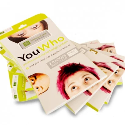 YouWho™ 4-Unit Professional Name Badge Kit (Silver/Inkjet) - Image 2